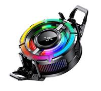 Ceprznvey Phone Cooler, Magnetic RGB Cooler Fan, Smart Temperature-Controlled Accessory, Portable ABS Metal Design for Game Streaming and Vlog Use, 2.42x4.37x1.42 Inches Black 1 Piece