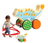 Ceprznvey Pull String Toys - Interactive Walking Dinosaur Car - Walking Pull Behind Toy | for Boy Girl Kids Indoor Outdoor Nursery Kindergarten Floor Play