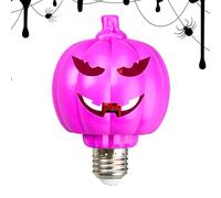 Ceprznvey Pumpkins Light Bulb, Ghost Faced Pumpkin Decorative Lighting, E27 Screw Base Festive Holiday Seasonal Decorations for Indoor Outdoor Bar Camping Tents Haunted Houses Restaurants Themed
