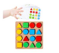 Ceprznvey Shapes Puzzle - Wooden Blocks | 16 Pieces Sorting Game with Matching Play, Early Learning Toy with Educational Use, Travel Puzzle for Boys Girls Kids Classroom Road Trip