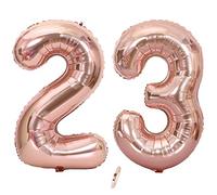 Ceqiny 40 Inch Giant Mylar Balloon - 23rd Number Alphabet Foil Balloon for Birthday Party, Wedding, Bridal Shower, Engagement, Anniversary Decoration - Rose Gold Digit 23