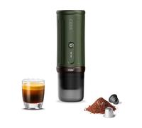 CER PCM03S Portable Espresso Machine, Self-Heating Travel Coffee Maker | 13500mAh Battery, Up to 8 Cups per Charge, Grounds & NS Capsules, For Camping, Hiking, RV, Office & Car, Arabica Green