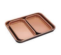 Cera Titanware One Shelf Baking Tray Set - 1 Large & 2 Small Carbon Steel Stackable Oven Trays with Non-Stick Coating mysmartbuy Copper One Size