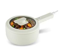 Ceramax Electric Hot Pot - with Lid & Steamer - 1.5L Ceramic Electric Pan - Ramen Cooker - Portable Non-Stick Cooker Frying Pan - Ideal for Dorm Rooms, Camping, Caravans, Work