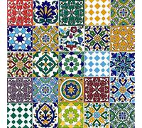 Cerames Moroccan Ceramic Tiles Pazzo - Moroccan Ceramic Mosaic Tiles for Bathroom, Kitchen, Living Room, Shower, Kitchen backsplash | Coloured Moroccan Wall Ceramics in Oriental Style 10x10 cm