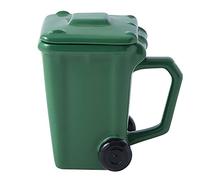 Ceramic 3D Trash Can Shaped Mug with Handle and Wheel Wheelie Bin Mugs Novelty Funny Coffee Mugs Recycling Bin Coffee Cup with Lid Daily Gift Funny Gifts for Parents Colleague Friends and Family