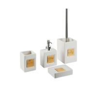 Ceramic 4-Piece Bathroom Accessories Set Beige KOUROU