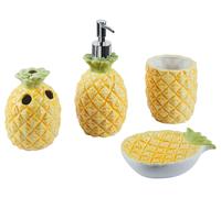 Ceramic 4-Piece Bathroom Accessories Set Pineapple Yellow MAICAO