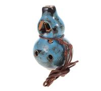 Ceramic 6 Hole Alto C Ocarina with Wax Rope Blue Gourd Design | Portable Build, Rich Resonant Tone, Versatile Tuning for Beginners and Music Lovers