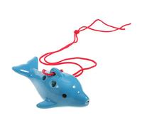 Ceramic 6-Holes Ocarina for Beginners Portable Dolphin-Shaped Ocarina Wind Instrument for Music Practice and Creative Learning