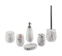 Ceramic 6-Piece Bathroom Accessories Set White CALLELA