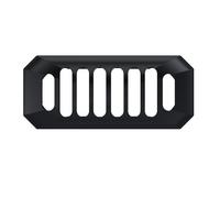 Balterley Sink Overflow Cover, Grill Design Overflow Sink Hole Cover, Basin Over Flow Ring, Over Flow Cap for Basins, Ceramic Accessories for Vanity Basin, Bathroom Sinks - 50 x 26mm (Matt Black)