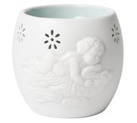 Ceramic Angel Oil Burner 9cm - White Wax Melt Warmer with Cherub Design, Tealight Candle Holder for Aromatherapy, Home Fragrance & Decoration (JR1518) (Sage)