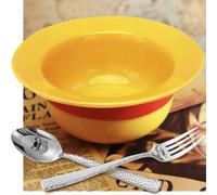 Ceramic Anime Style Straw Hat Ramen Bowl Set, Hammered Stainless Steel Fork & Spoon, Good ideal Gift Anime Merchandise for OP Fans(Captain’s Feast Edition)