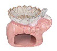 Ceramic Aroma Burner Lotus Crackle Pink Home Incense Holder