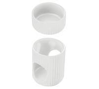 Ceramic Aromatherapy Oil Burner with Ribbed Texture Double-layered Design | Classic Artisan Style, Balanced Fragrance Dispersal, Suitable for Tealight Candles and Wax Melts