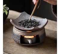 Ceramic Aromatherapy Stove Essential Oil, Cedar and Zen Aromatherapy Burner, Handmade Zen Incense Burner Kit, Tea Light Candle Holders Teapot Warmer for Home Office Meditation Relaxation(1 SET)