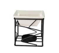 Ceramic Aromatics Essential Oil Burner Metal Tear Light Holder Home Office Desktop Decoration Wax Melt Warmer