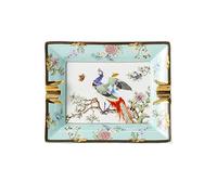 Ceramic Ashtray Ceramic Cigar Cigarette Smoking Ash Tray, Exquisite Hand Painted Phoenix Desktop Ashtray Decorative Ornament Gift(Blue)