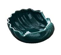 Ceramic Ashtray - Creative Seashells Shape Ash Holder, Desktop Smoking Ash Tray for Home Office Decoration(Green)