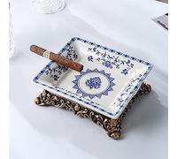 Ceramic Ashtray, Vintage Style Rectangle Ashtray for Smokers, Multifunctional Storage Tray for Home Office Desktop Decoration