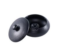Ceramic Ashtray with Lid, Windproof Cigarette Holder for Smokers, Indoor/Outdoor Ash Tray for Home & Office, Desktop Smoking Ashtray, Stylish Ash Holder for Smoking Enthusiasts (Black)
