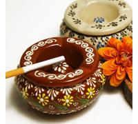 Ceramic Ashtray With Lids, Windproof, Cigarette Ashtray for Indoor or Outdoor Use Ash Holder for Smokers, Desktop Smoking Ash Tray Unique Decorative Glazed Desing For Home or Office 1 Pcs(Red)
