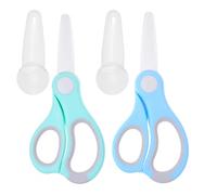 Ceramic Baby Food Scissors - Portable Shears - Healthy Food Cutter with Dust Cover and Storage Case - Cuts Meat, Chicken, Vegetables, Fruits (2-Pack)