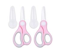 Ceramic Baby Food Scissors - Portable Shears - Healthy Food Cutter with Dust Cover and Storage Case - Cuts Meat, Chicken, Vegetables, Fruits (2-Pack) (Pink)