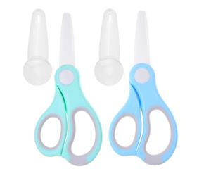 Ceramic Baby Food Scissors - Portable Shears - Healthy Food Cutter with Dust Cover and Storage Case - Cuts Meat, Chicken, Vegetables, Fruits (2-Pack)