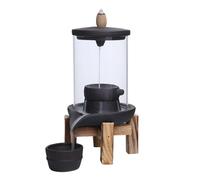 Ceramic Backflow Incense Burner - Stylish Windproof Cover, Decorative Incense Holder | Unique Waterfall Table Top Design for Relaxation and Aromatherapy in Your Home and Space at