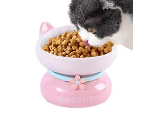 Ceramic | Backflow prevention ceramic tilted, cute slanted mouth raised litter boxes stable for food and water