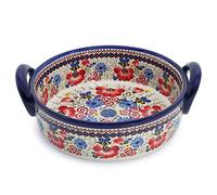 Ceramic Baking Dish For Oven, Small Casserole Dish With Handles, Ceramic Oven Bakeware-bee and flower-round 950ml
