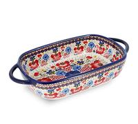 Ceramic Baking Dish For Oven, Small Casserole Dish With Handles, Ceramic Oven Bakeware-bee and flower-rectangle 700ml