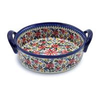 Ceramic Baking Dish For Oven, Small Casserole Dish With Handles, Ceramic Oven Bakeware-chrysanthemum-round 950ml