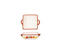 Ceramic Baking Dish, Mini Ceramic Oven Dishes - Set of 2 Oven to Table Baking Dishes Lasagne, Pie & Casserole Pot Square(Red,8in)