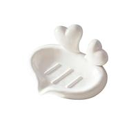 Ceramic Bar Soap Dish, Heart Shaped Cute Soap Holder with Drainage, Soap Holder Waterfall Soap Dish Soap Savers for Bar Soap, Ceramic Drain Soap Dish for Sink Bathroom Shower