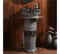 Ceramic Basin Sink - Freestanding Modern Design for Indoor and Outdoor Use, Kaolin Clay Round Sink
