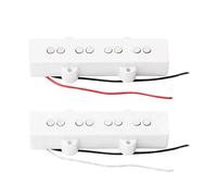 Ceramic Bass Guitar Pickups Set DIY Parts White - Upgrade Your 4 String Guitar with Copper Core Wire and Open Dual Coils - Perfect for Luthiers and Music Lovers