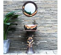 Ceramic Bathroom Ceramics Pedestal Sink Combo, Farmhouse Bathroom Vanity with Sink, Freestanding Bathroom Vanities, for Indoor and Outdoor,4 Piece Set,4 Piece Set