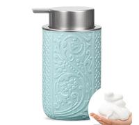 Ceramic Bathroom Foam Soap Dispenser With Silver Pump(Green)
