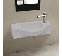 Ceramic Bathroom Sink Basin with Faucet Hole White 01 UK HOT