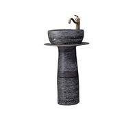 Ceramic Bathroom Vessel Sink - Stylish Pedestal Wash Basin for Outdoor & Floor Use - Modern Vanity Sink for Countertop Installation