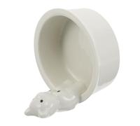 Ceramic Bear Candle Holder Figurine for Votive and Taper Candles | White Hand-painted Ornament, Decorative Accent for Bedroom and Living Room Centerpiece Styling