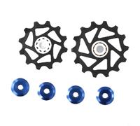 Ceramic Bearing Rear Derailleur Pulley Jockey Wheel Set 12T+14T for SRAM AXS Compatible with 9/10/11 Speed Chains Lightweight Resin Material Buckle-Type Gears(BLUE)