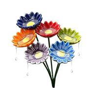 Ceramic Bee Watering Station - 6pcs Flower Bird Bath Decor