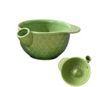 Ceramic Berry Washing Bowl | Raised Center Large Capacity with Drainage