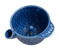 Ceramic Berry Washing Bowl, Swirling Colander for Fruit, 18cm | Premium ceramic bowl features swirling drainage, designed for fruit, fits home kitchens Blue