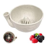 Ceramic Berry Washing Bowl with Auto-Spin Swirl Drainage Self-Rinsing Fruit Bowl, Multi-Functional Colander for Strawberries,Berries, and Grapes