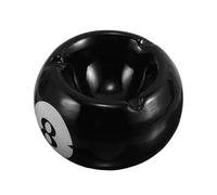 Ceramic Billiards Ashtray Black 8-ball Design Porcelain Smoking Tray for Home Bar Outdoor Use